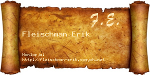 Fleischman Erik névjegykártya