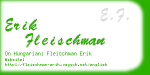 erik fleischman business card